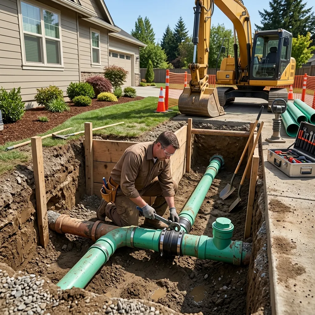 Sewer Line Repair and Rerouting