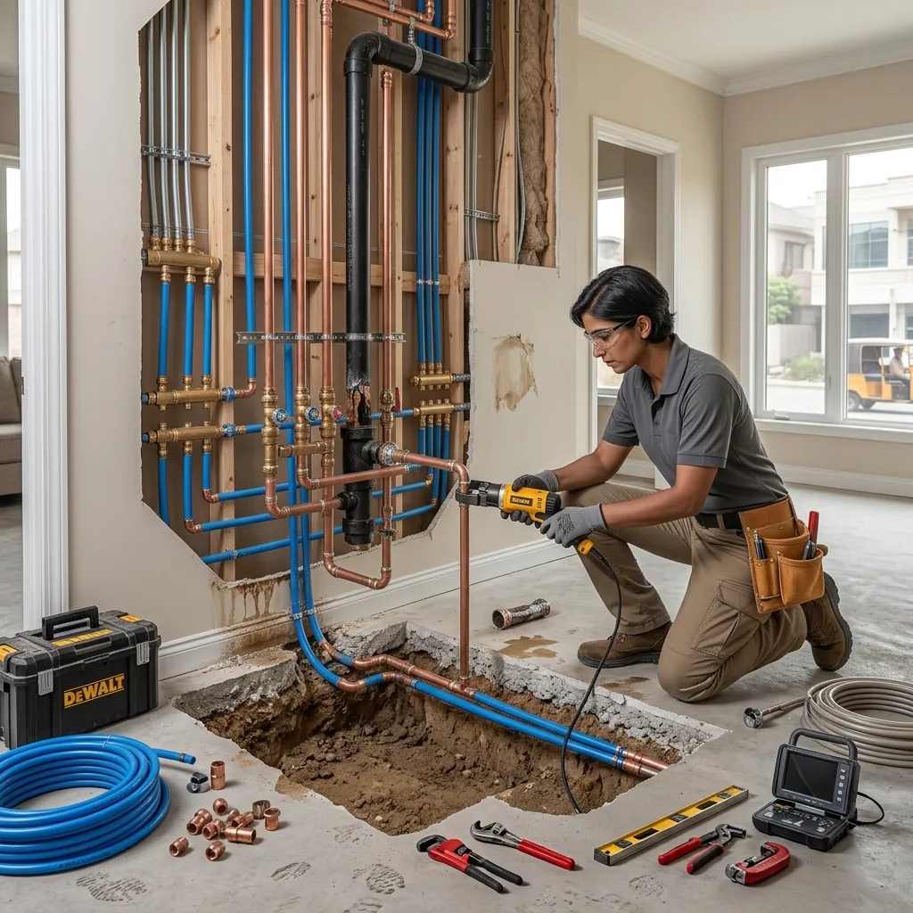 Slab Leak Repair and Water Line Rerouting